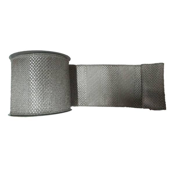 4" x 10yd Silver Textured Wide Stripe Ribbon