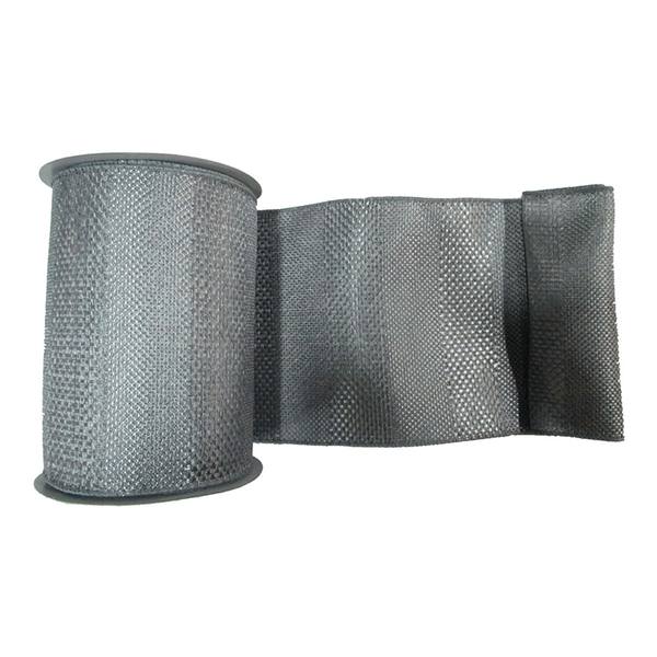 6" x 10yd Pewter Textured Wide Striped Ribbon