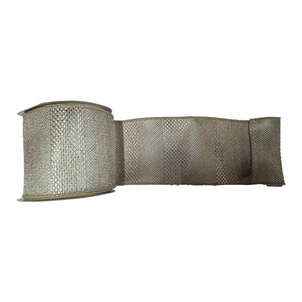 4" x 10yd Beige Textured Wide Stripe Ribbon