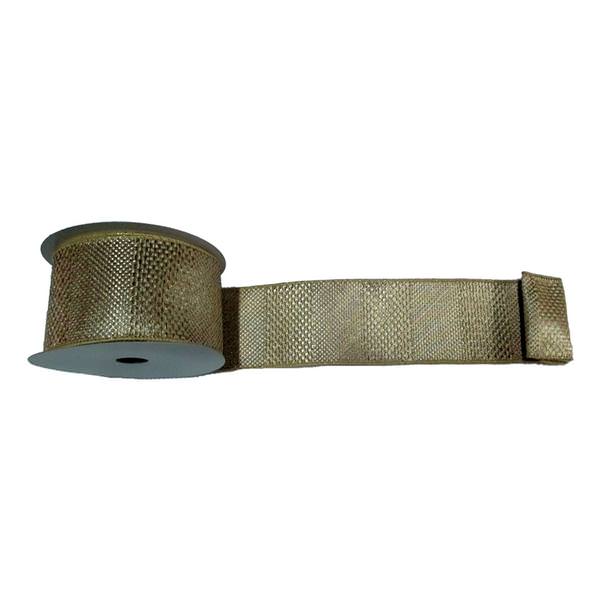 2.5" x 10yd Champagne Textured Striped Ribbon