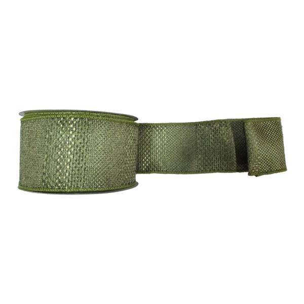 2.5" x 10yd Sage Textured Striped Ribbon