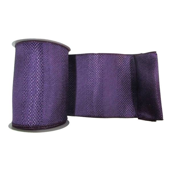 6" x 10yd Plum Textured Wide Striped Ribbon