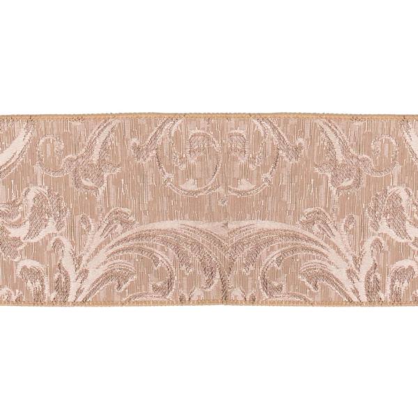 6" x 10yd Champagne Filigree Jacquard Ribbon