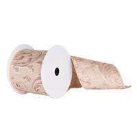 Vickerman 4" x 10yd Ecru Filigree Jacquard Ribbon