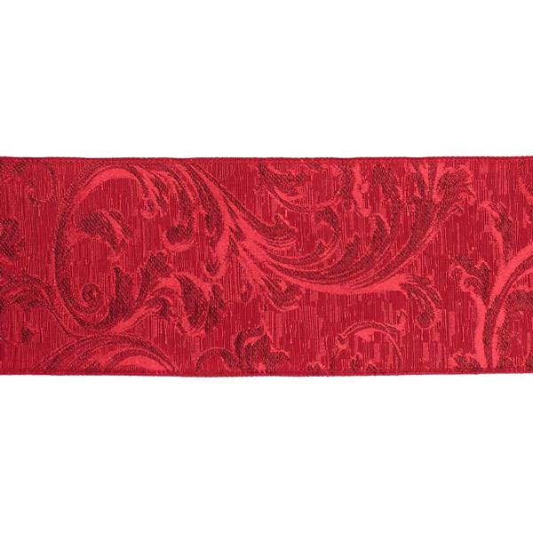 6" x 10yd Red Filigree Jacquard Ribbon