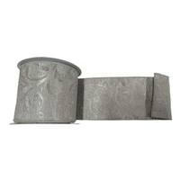 Vickerman 4" x 10yd Silver Filigree Jacquard Ribbon