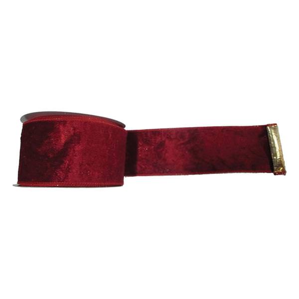 2.5" x 10yd Red Crushed Velvet Ribbon