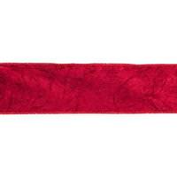 Vickerman 4" x 10yd Red Crushed Velvet Gold Lame Backing Ribbon