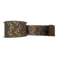 Vickerman 2.5" x 10yd Animal Print Chevron Burlap Ribbon