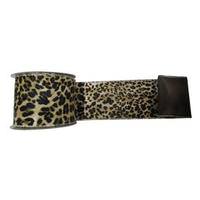 Vickerman 4" x 10yd Natural Leopard Ribbon