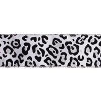 Vickerman 4" x 10yd Black and White Leopard Ribbon