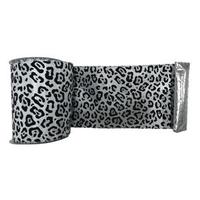 Vickerman 6" x 10yd Black / White Leopard Ribbon