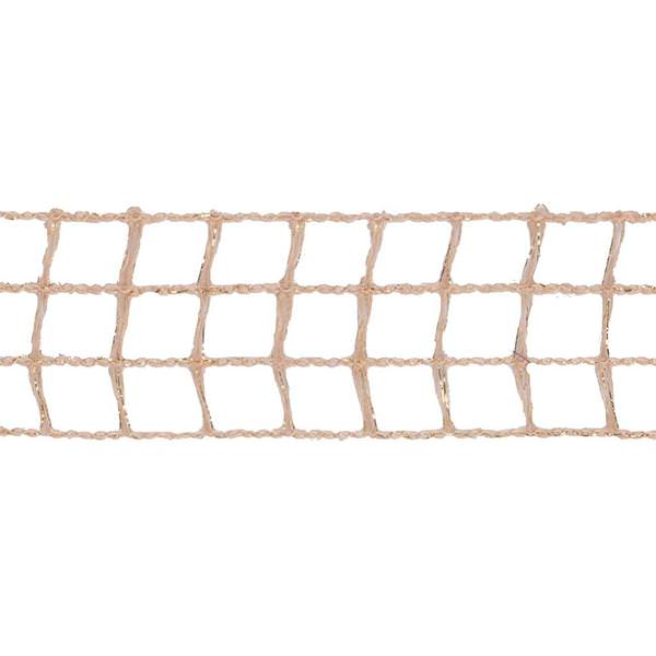 2.5" x 10yd Gold Fleck Natural Knit Check Wired Ribbon