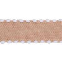 Vickerman 2.5" x 10yd Natural Burlap Wired Snowball Edge Ribbon