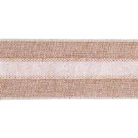Vickerman 4" x 10yd Ecru Soft Burlap White Stripe Ribbon