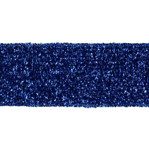 2.5" x 10yd Blue Woven Metallic Wired Ribbon