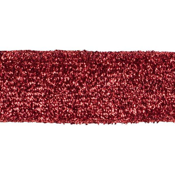 2.5" x 10yd Red Woven Metallic Wired Ribbon