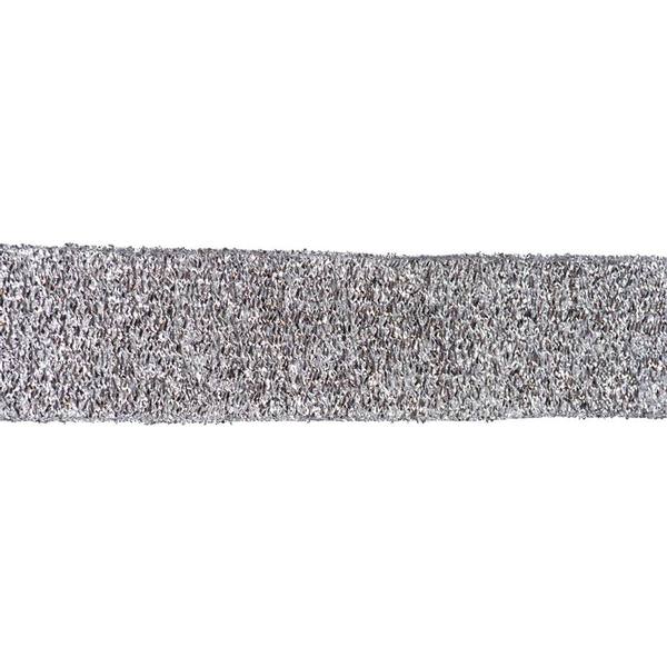 2.5" x 10yd Silver Woven Metallic Wired Ribbon