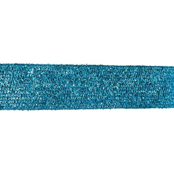 6" x 10yd Teal Woven Metallic Ribbon