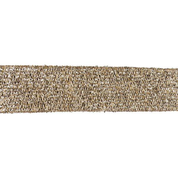 2.5" x 10yd Champagne Woven Metallic Wired Ribbon