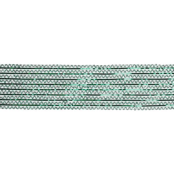 4" x 10yd Emerald Metallic Striped Wired Mesh Ribbon