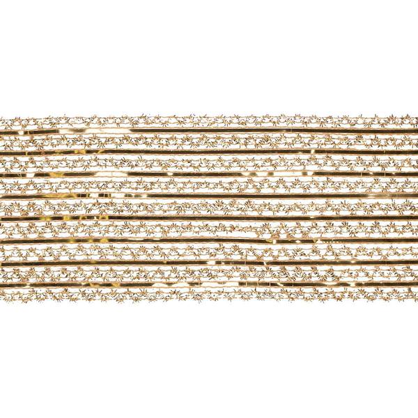 6" x 10yd Gold Metallic Striped Wired Mesh Ribbon