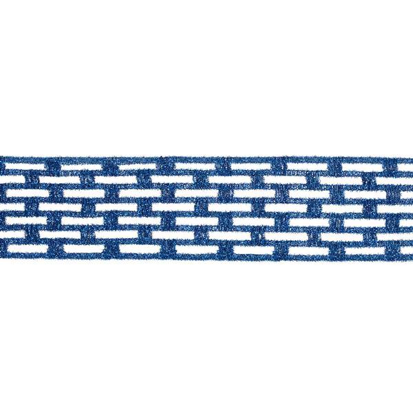 4" x 10yd Blue Metallic Rectangle Wired Mesh Ribbon