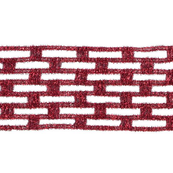 4" x 10yd Red Metallic Rectangle Wired Mesh Ribbon