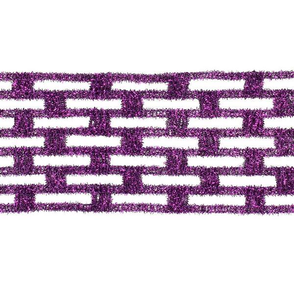 4" x 10yd Purple Metallic Rectangle Wired Mesh Ribbon