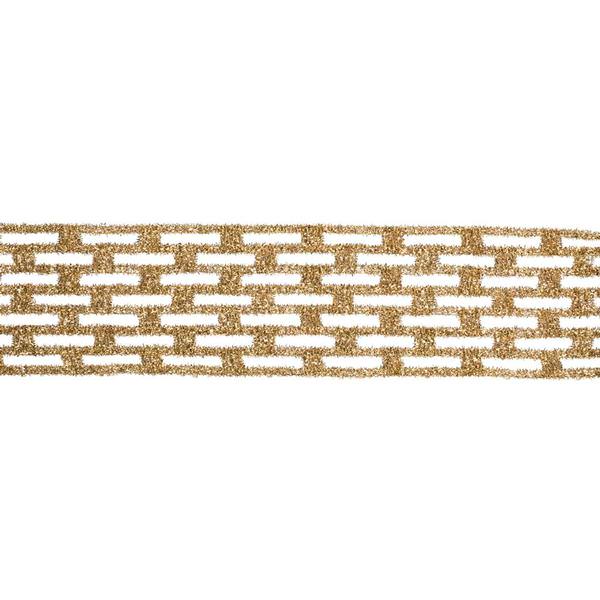 4" x 10yd Gold Metallic Rectangle Wired Mesh Ribbon
