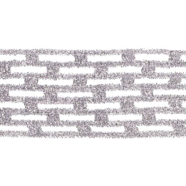 4" x 10yd Silver Metallic Rectangle Wired Mesh Ribbon