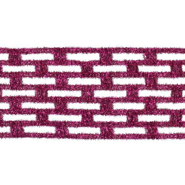 4" x 10yd Cerise Metallic Rectangle Wired Mesh Ribbon