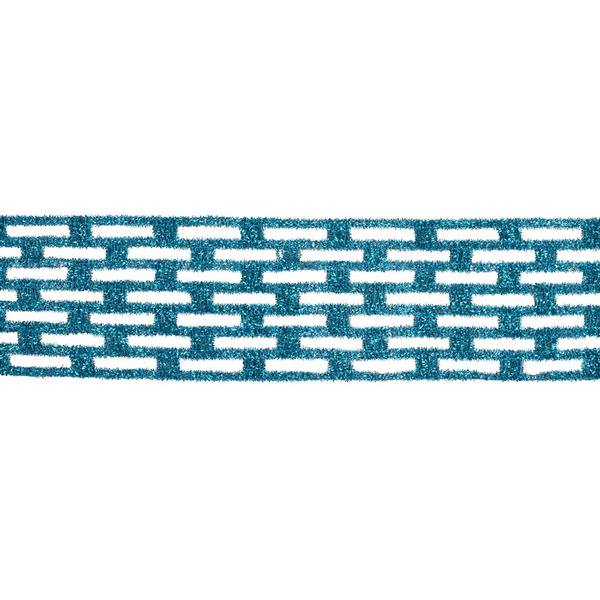 4" x 10yd Teal Metallic Rectangle Wired Mesh Ribbon