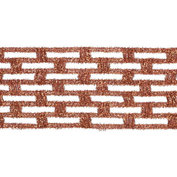 4" x 10yd Copper Metallic Rectangle Wired Mesh Ribbon