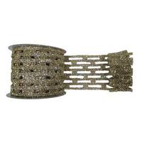 Vickerman 4" x 10yd Champagne Metallic Rectangle Wired Mesh Ribbon