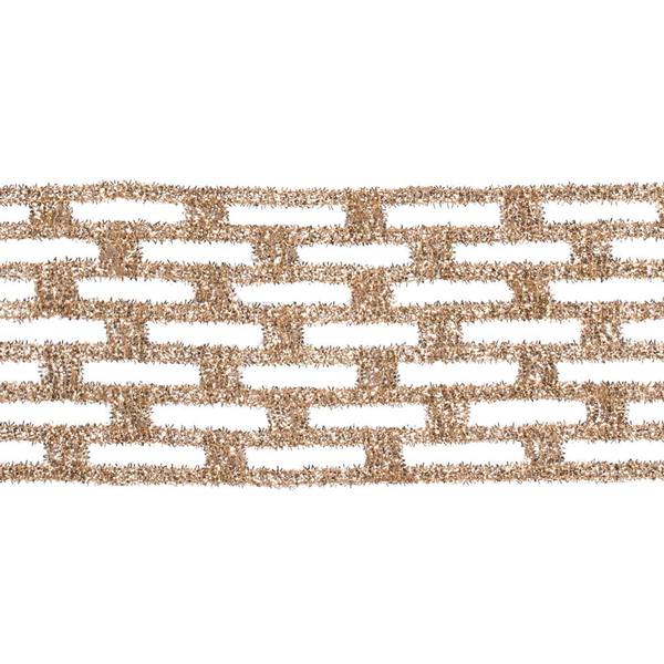 6" x 10yd Champagne Metallic Rectangle Wired Mesh Ribbon