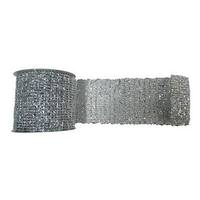 Vickerman 4" x 10yd Silver Metallic Wired Mesh Ribbon
