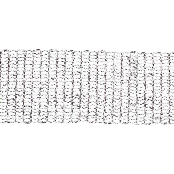 6" x 10yd Silver Metallic Wired Mesh Ribbon