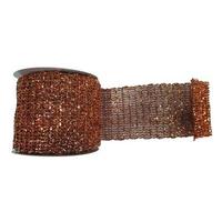Vickerman 4" x 10yd Copper Metallic Wired Mesh Ribbon