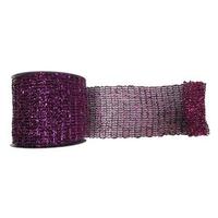 Vickerman 4" x 10yd Purple Metallic Wired Mesh Ribbon