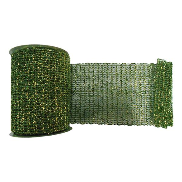 6" x 10yd Lime Metallic Wired Mesh Ribbon