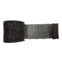 Vickerman 4" x 10yd Chocolate Metallic Wired Mesh Ribbon