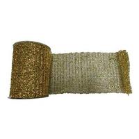 Vickerman 6" x 10yd Gold Metallic Wired Mesh Ribbon