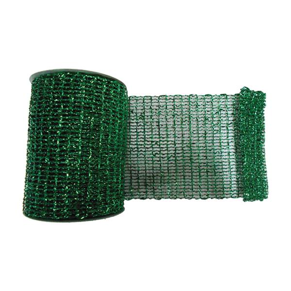 6" x 10yd Emerald Metallic Wired Mesh Ribbon