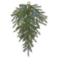Vickerman 36" x 18" Artificial Dunhill Fir Teardrop 50 Multi-Color Italian LED Lights