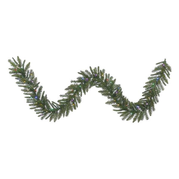 9' x 12" Artificial Durango Spruce Garland 50 Multi-Color Italian LED Lights