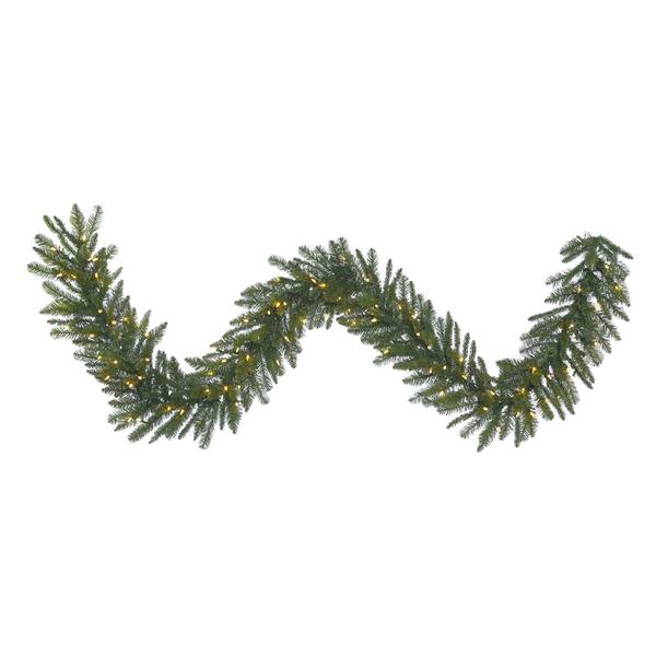 9' x 14" Artificial Durango Spruce Garland 100 Warm White Italian LED Lights