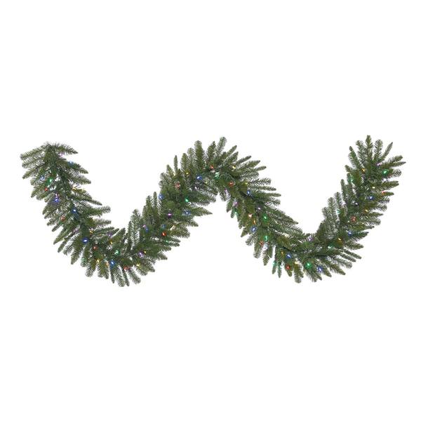 9' x 14" Artificial Durango Spruce Garland 100 Multi-Color Italian LED Lights