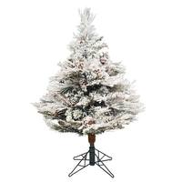 Vickerman 3.5' x 35" Artificial Flocked Alberta with Pine Cones