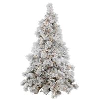 Vickerman 3.5' x 35" Artificial Flocked Alberta 150 Clear Miniature Lights with Pine Cones